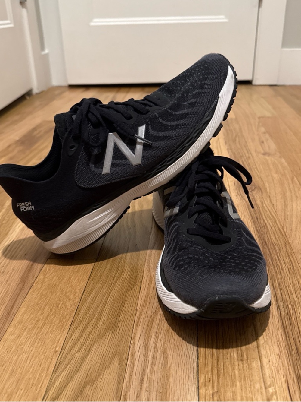 New Balance Black and White Fresh Foam Running Sneakers